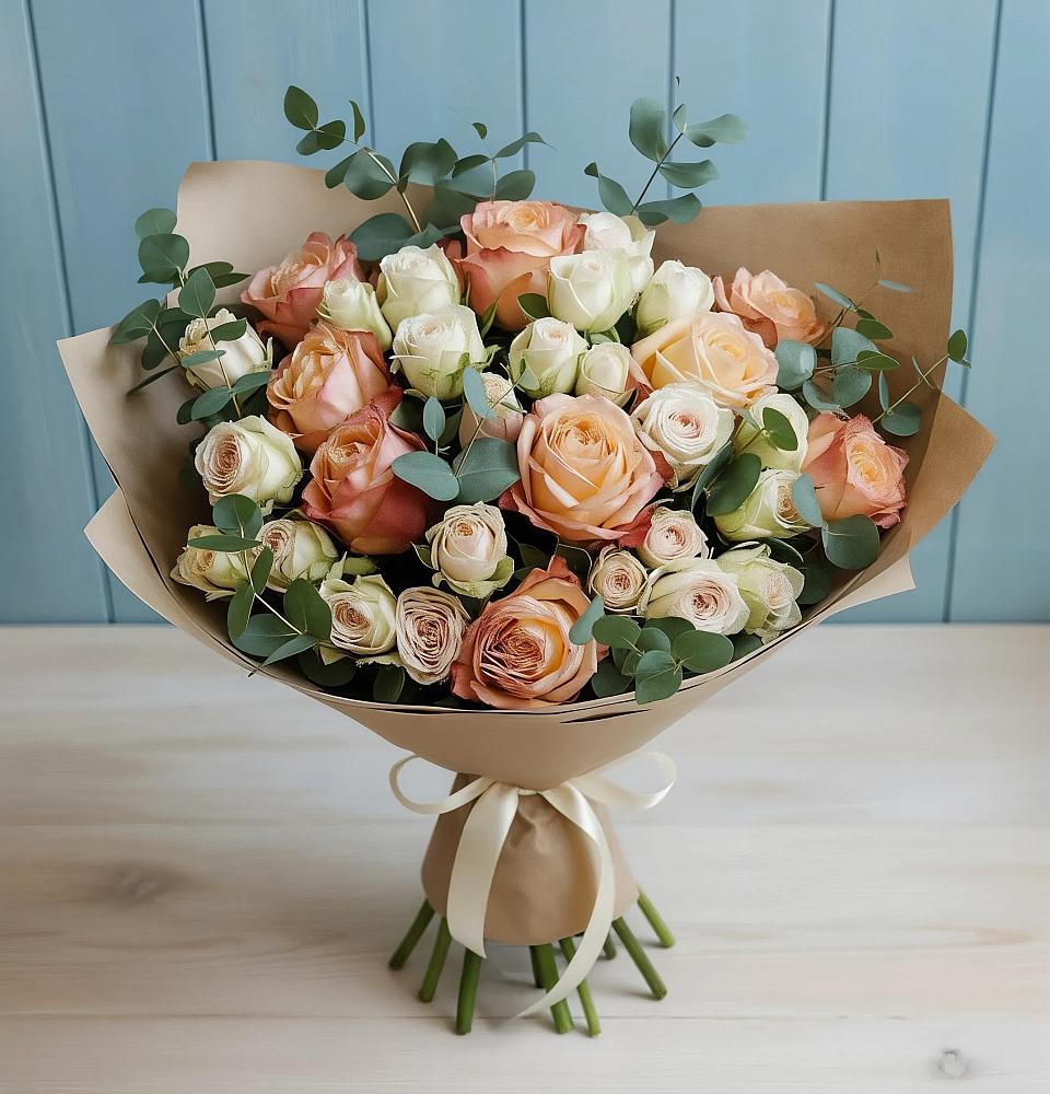 Букет цветов из: Альстромерии и Розы в Жуковской