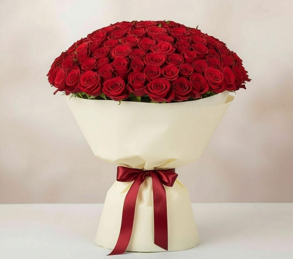 Букет 101 Красная роза Милано в Жуковской