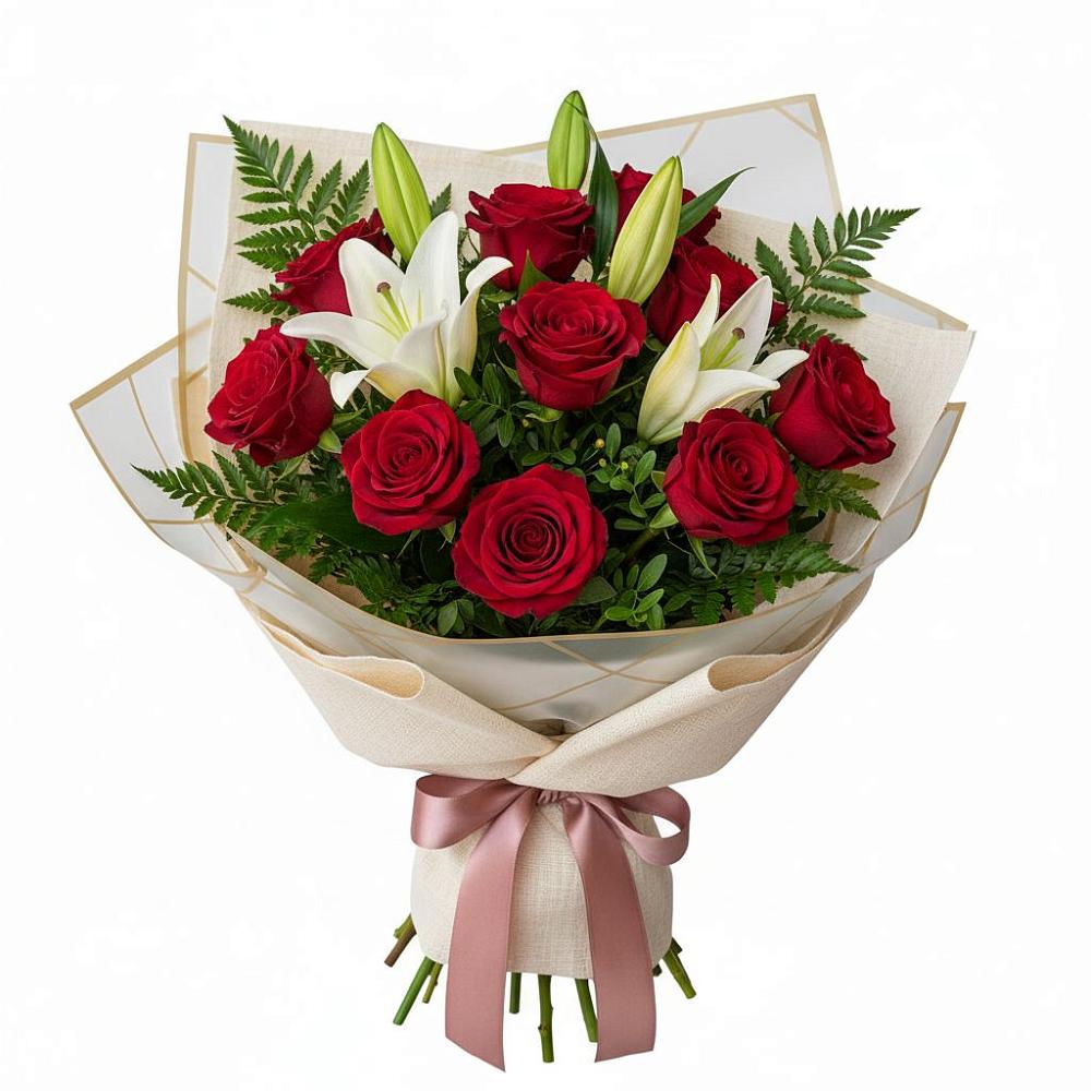 Букет цветов из: Лилии и Розы в Жуковской