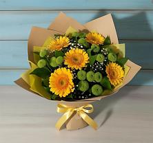 Букет цветов из:  Герберы и Хризантемы в Жуковской