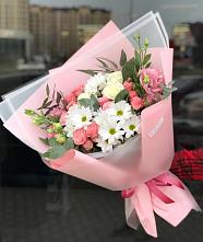 Букет цветов из:  Розы, Лизиантусы и Хризантемы в Жуковской