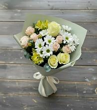 Букет цветов из:  Альстромерии, Розы и Хризантемы в Жуковской