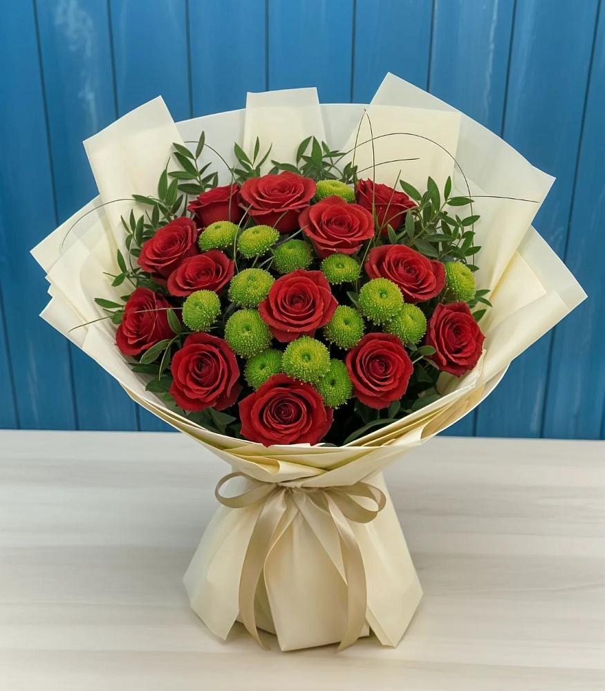 Букет цветов из: Розы и Хризантемы в Жуковской