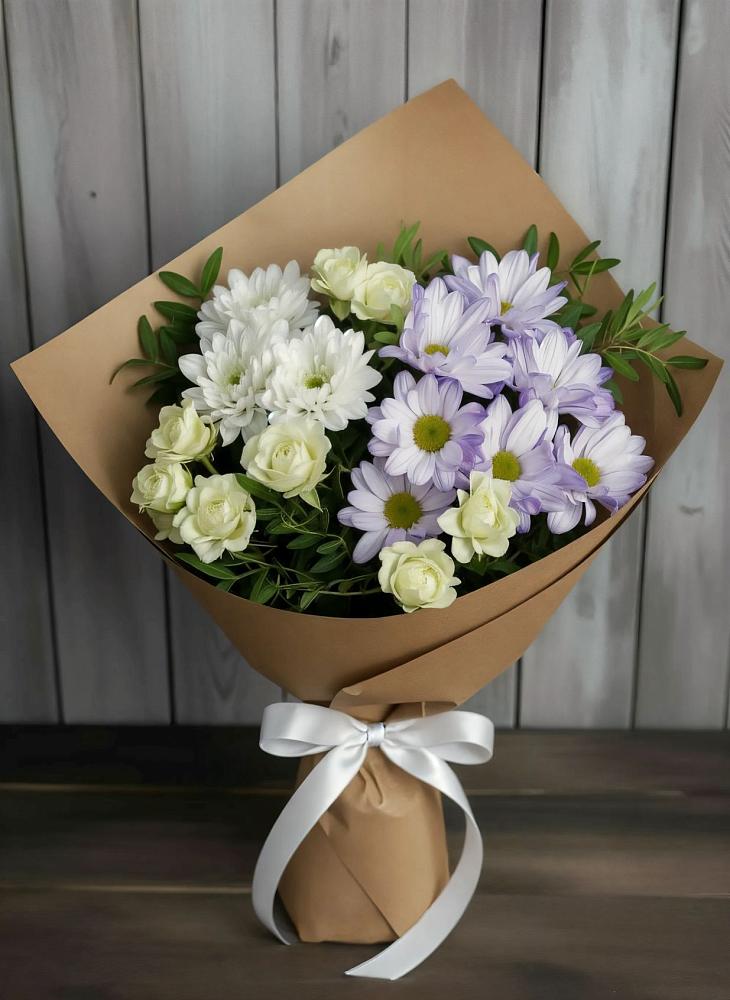 Букет цветов из: Хризантемы и Розы в Жуковской