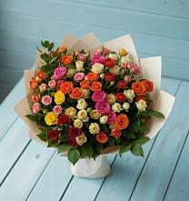 Букет Микс из разноцветных кустовых роз #REPLACE_PRED# Жуковской